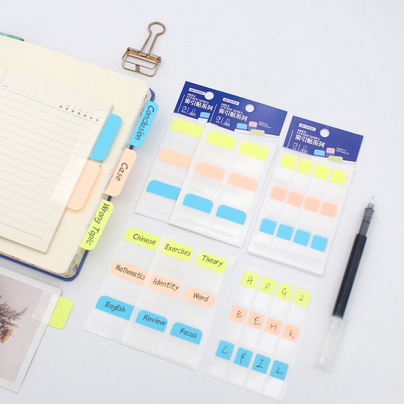 Wholesale Custom Easy Writing Sticker Index Tabs Writable Small Divider Page Markers Organizer Tabs For Reading