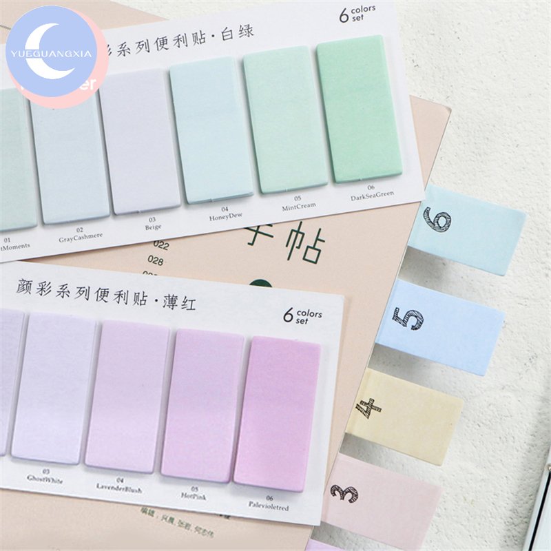 Mr. paper 6 Designs Memo Pad Sticky Note Fresh Color Ins Decoration Memo Set For Diary Scrap Book DIY Albums kids