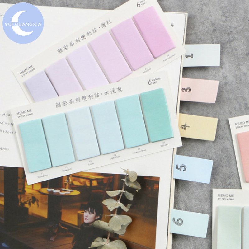 Mr. paper 6 Designs Memo Pad Sticky Note Fresh Color Ins Decoration Memo Set For Diary Scrap Book DIY Albums kids