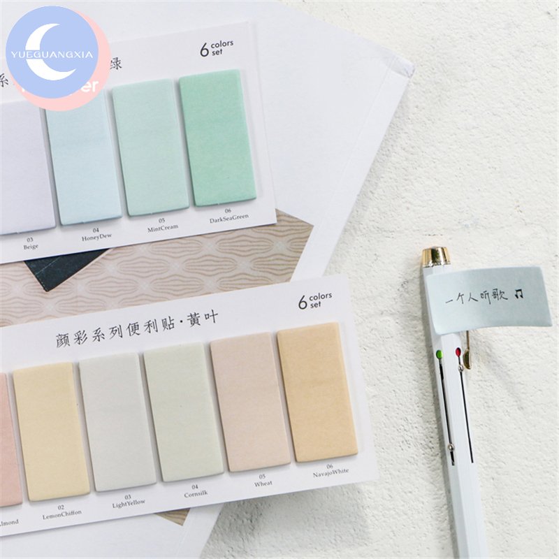 Mr. paper 6 Designs Memo Pad Sticky Note Fresh Color Ins Decoration Memo Set For Diary Scrap Book DIY Albums kids