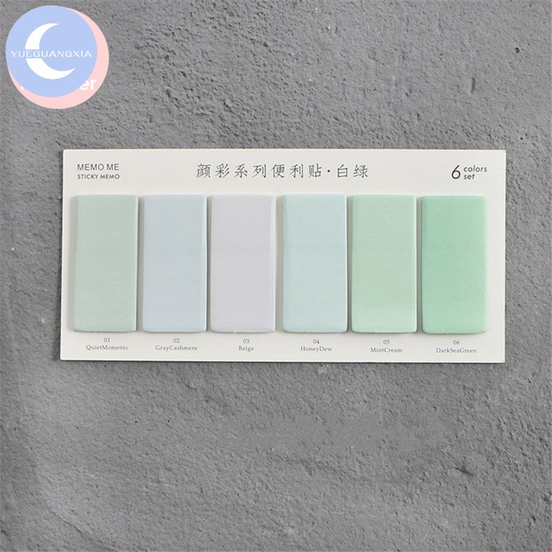 Mr. paper 6 Designs Memo Pad Sticky Note Fresh Color Ins Decoration Memo Set For Diary Scrap Book DIY Albums kids