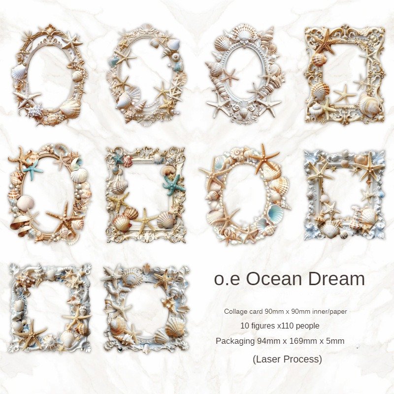 10pcs/pack collage card Pure White Poetry Series Openwork Handbook DIY Material Decoration