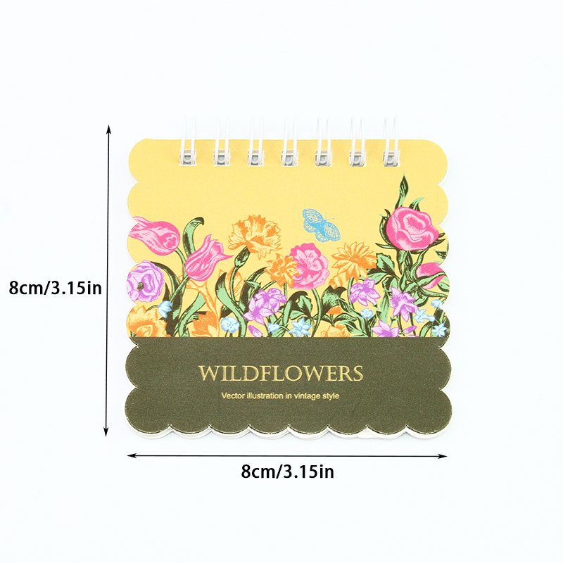 Custom Floral Printed Spiral Mini Pocket Ruled Paper Notebook Journal Book Notepad