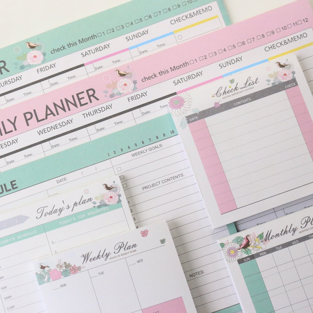 Free shipping Cute student desk time agenda organizer pad stationery,candy monthly weekly daily planner list memo pad note pad