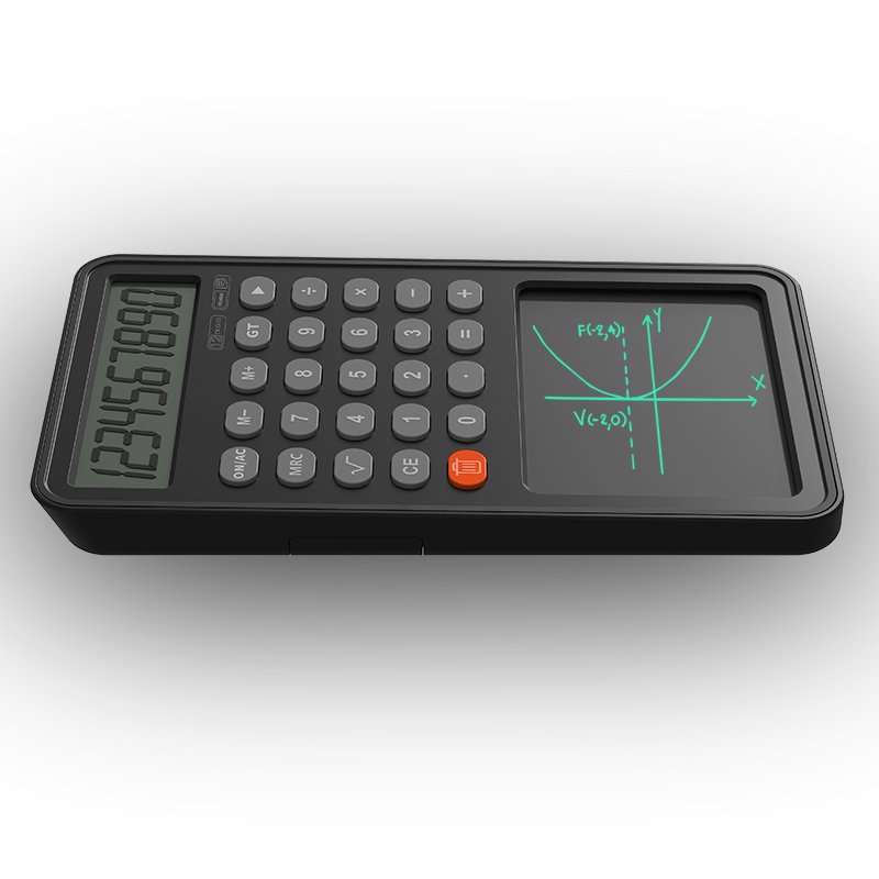 Portable business calculator LCD writing board, 12 digit calculator, office notepad, notepad calculator with writing board