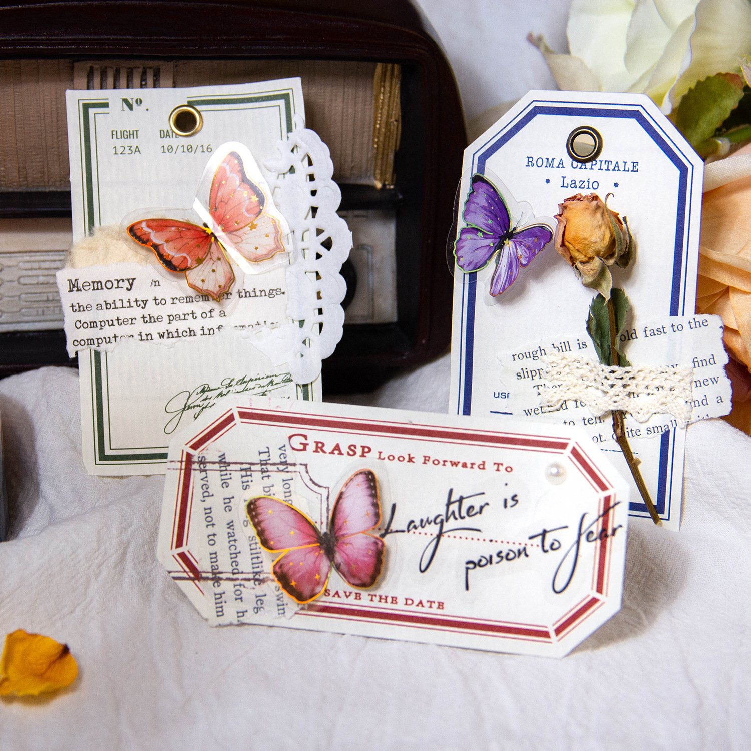 Message Notepad Old Chapter Series Ins Hand Account DIY Material Decoration Base Stickers 8 models Options