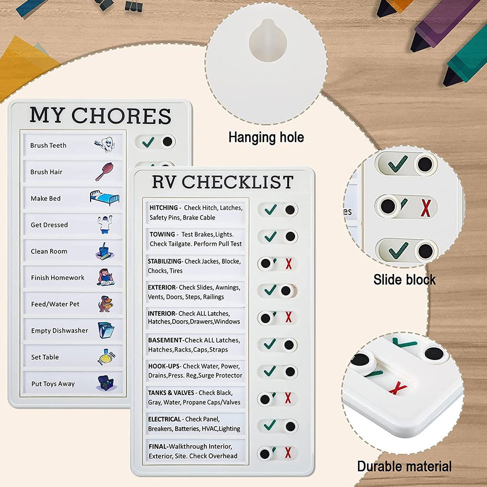 Memo Plastic Board Daily Task Planning Board Blank RV CHECKLIST ELDER CARE MY CHORES Checklist Task Board Wall Decoration
