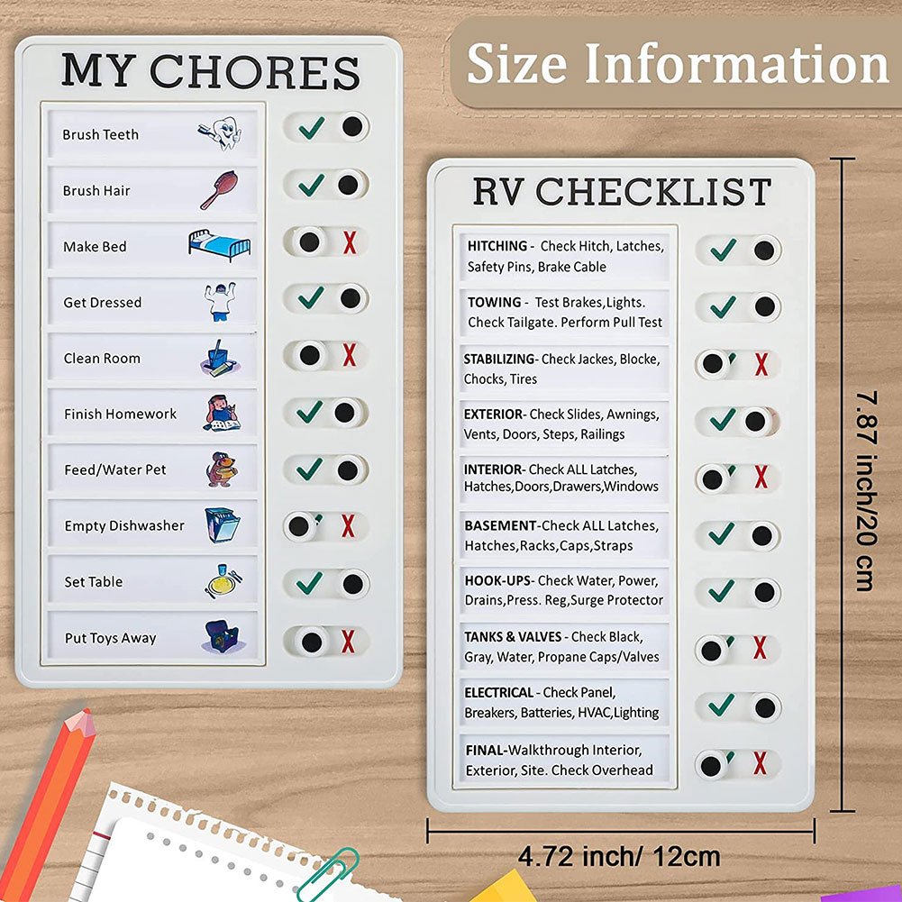 Memo Plastic Board Daily Task Planning Board Blank RV CHECKLIST ELDER CARE MY CHORES Checklist Task Board Wall Decoration
