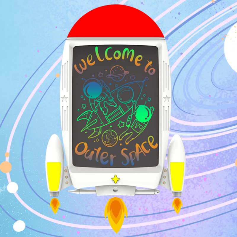 11'' Rockets LCD Kids pad Children's Cartoon Animals LCD drawing board Erasable Electronic writing tablet