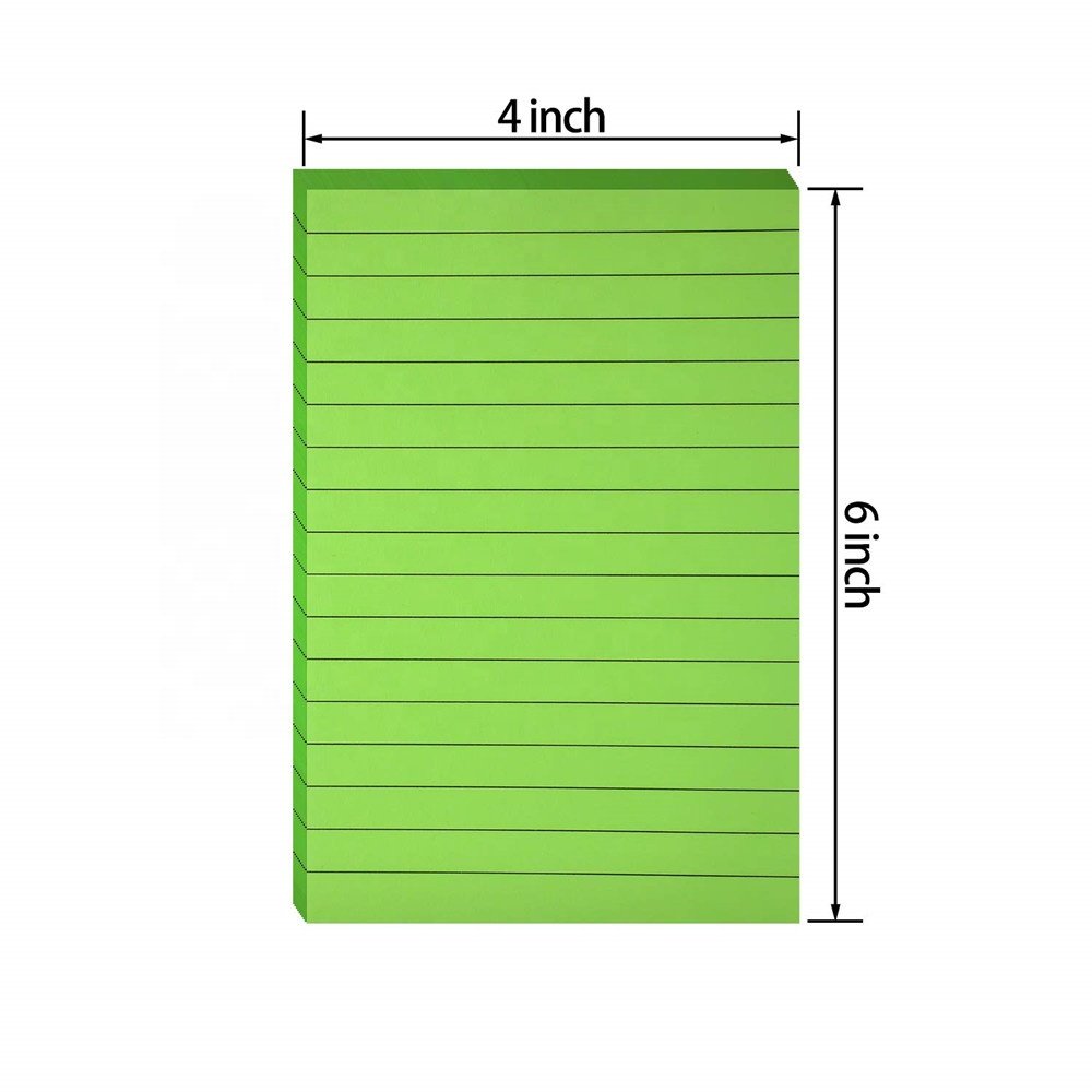 Custom 6 Pieces Lined Self Memo Pad Sticky Notes Lined Colorful Lined Post Memos for Office School and Home