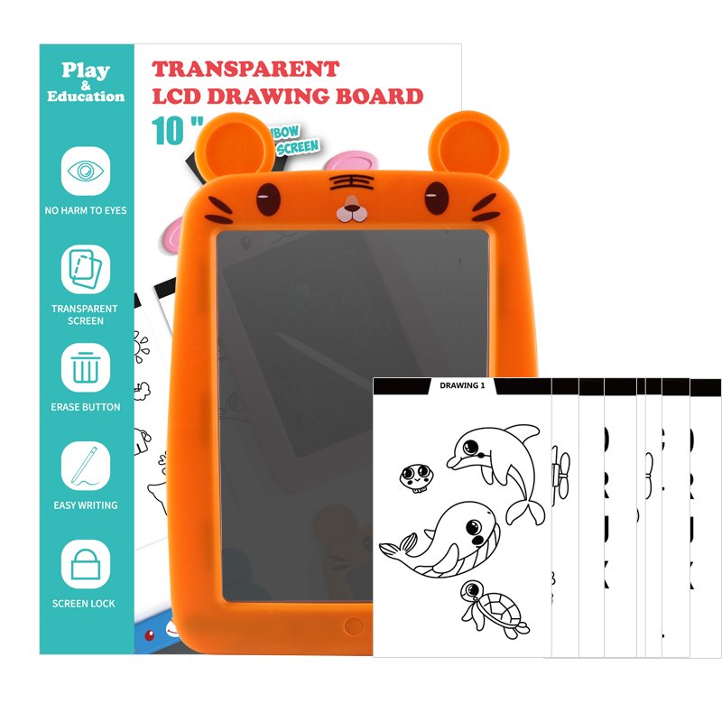 10 Inch Animal Shape Colorful Doodle Drawing Tablet Pad Toys Portable kid Learning Lcd Writing Tablet with Magnetic Pen