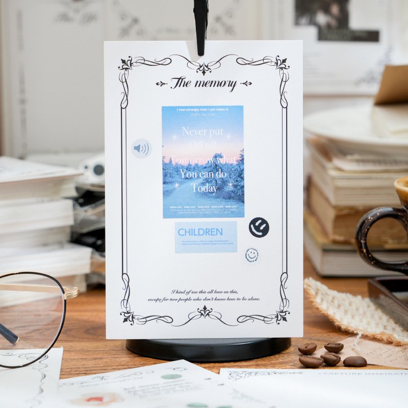 30pcs/pack collage card monochrome dream series vintage border handbook DIY material decoration
