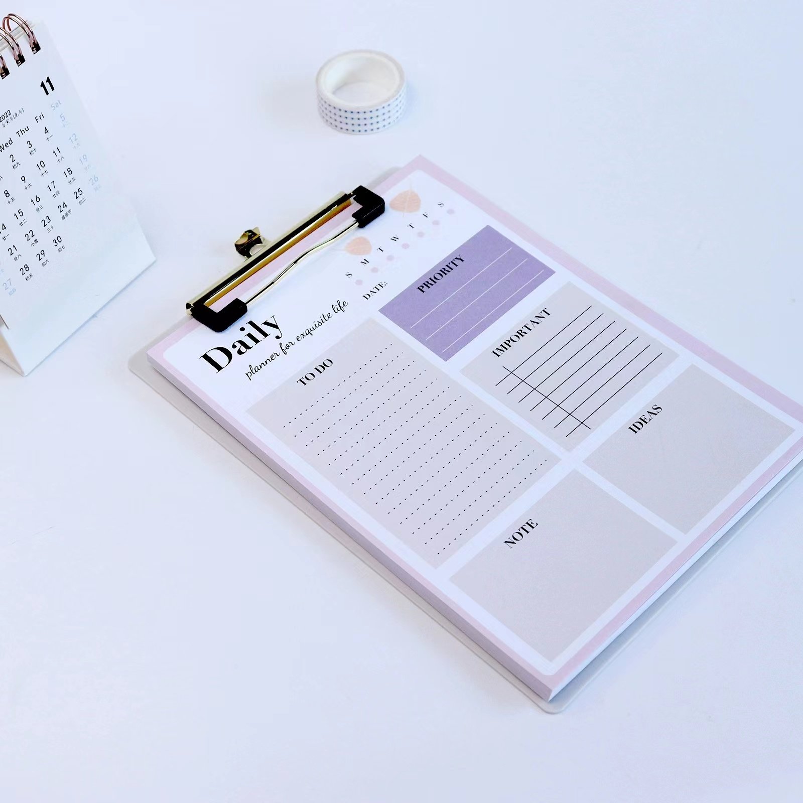 Weekely planner kawaii memo pad weekly note book with memo pad To-do list daily