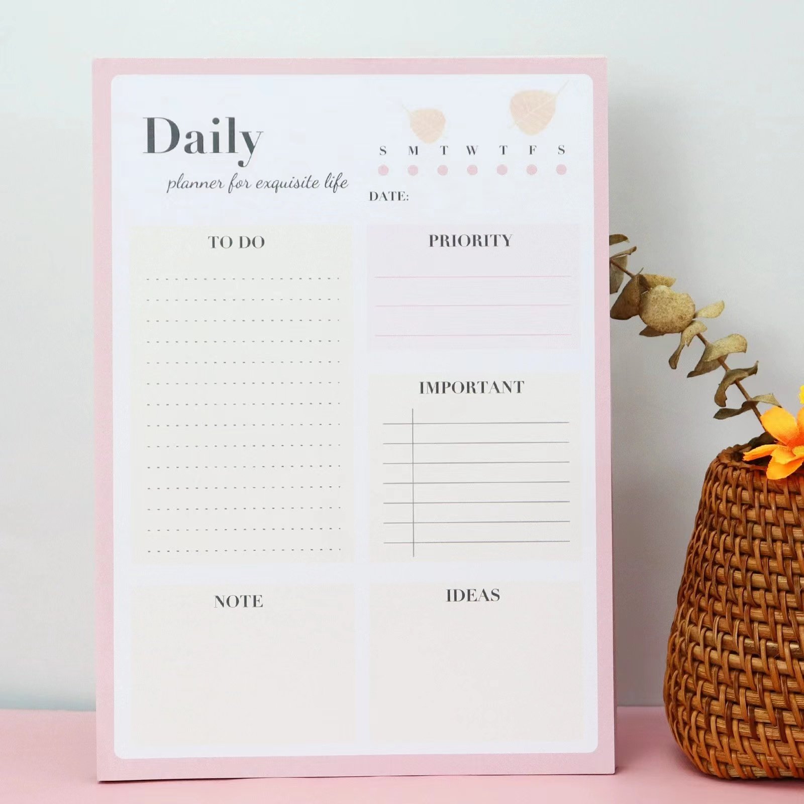 Weekely planner kawaii memo pad weekly note book with memo pad To-do list daily