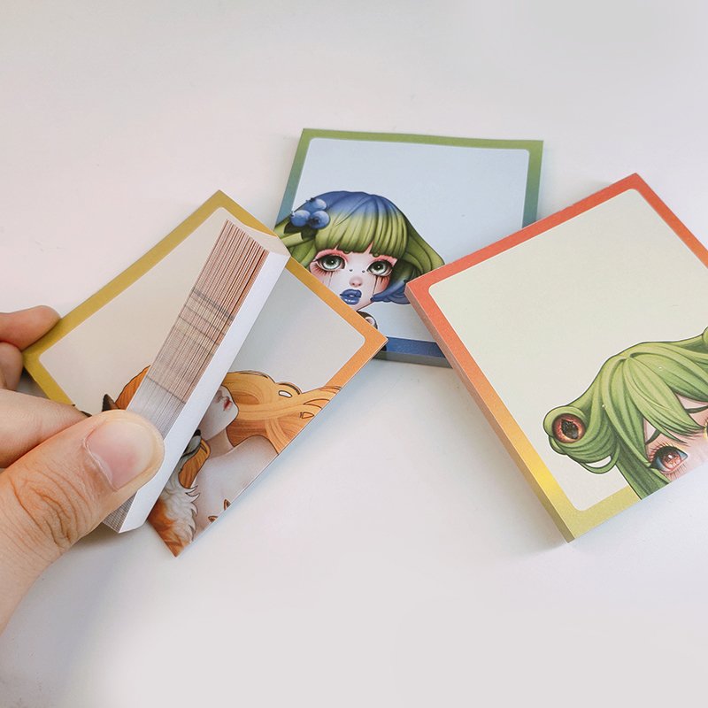 Custom Logo Printed Colorful Memo Pads Loose Leaf Magnetic Sticky Notepad with Printed Notes Made from Offset Paper for Gift