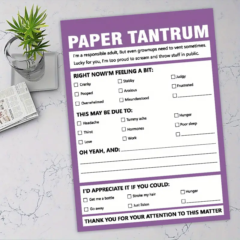 Daily To-Do List Planner Pad for Home, Office & School Use, Unique Theme with Checklist and Self-Care Prompts Plain Ruling
