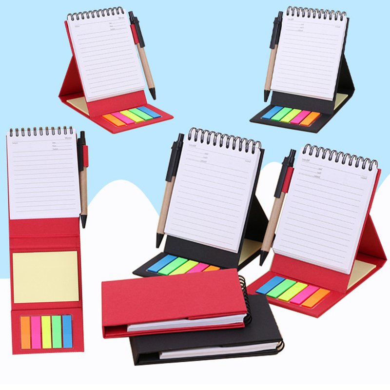 Wholesale Customizable Cover Color Logo Sticky Note Mass Production Cheap Promotional Goods sticky Notepad With Pen