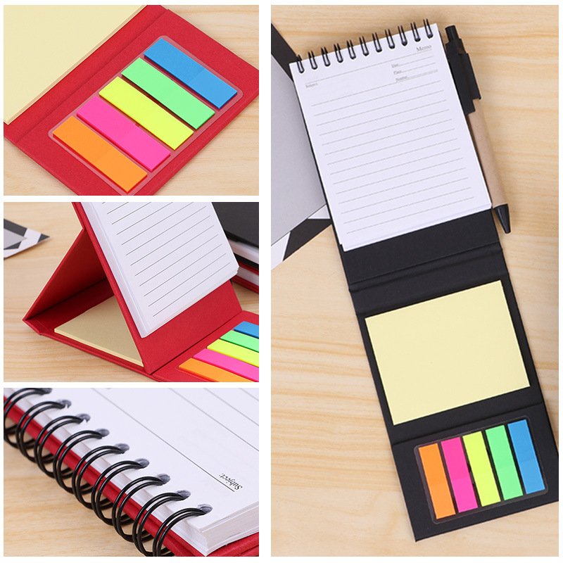 Wholesale Customizable Cover Color Logo Sticky Note Mass Production Cheap Promotional Goods sticky Notepad With Pen