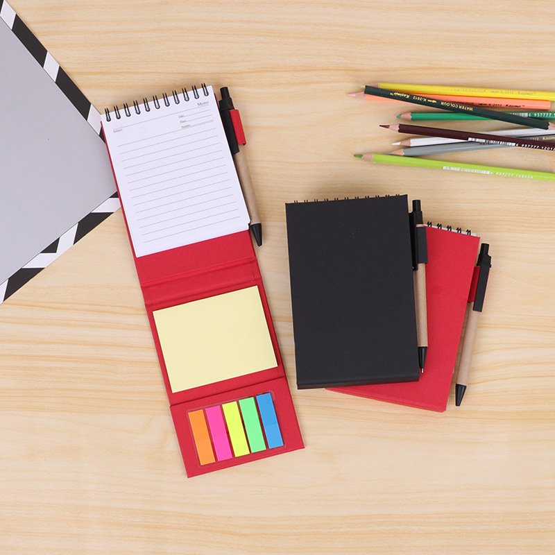 Wholesale Customizable Cover Color Logo Sticky Note Mass Production Cheap Promotional Goods sticky Notepad With Pen