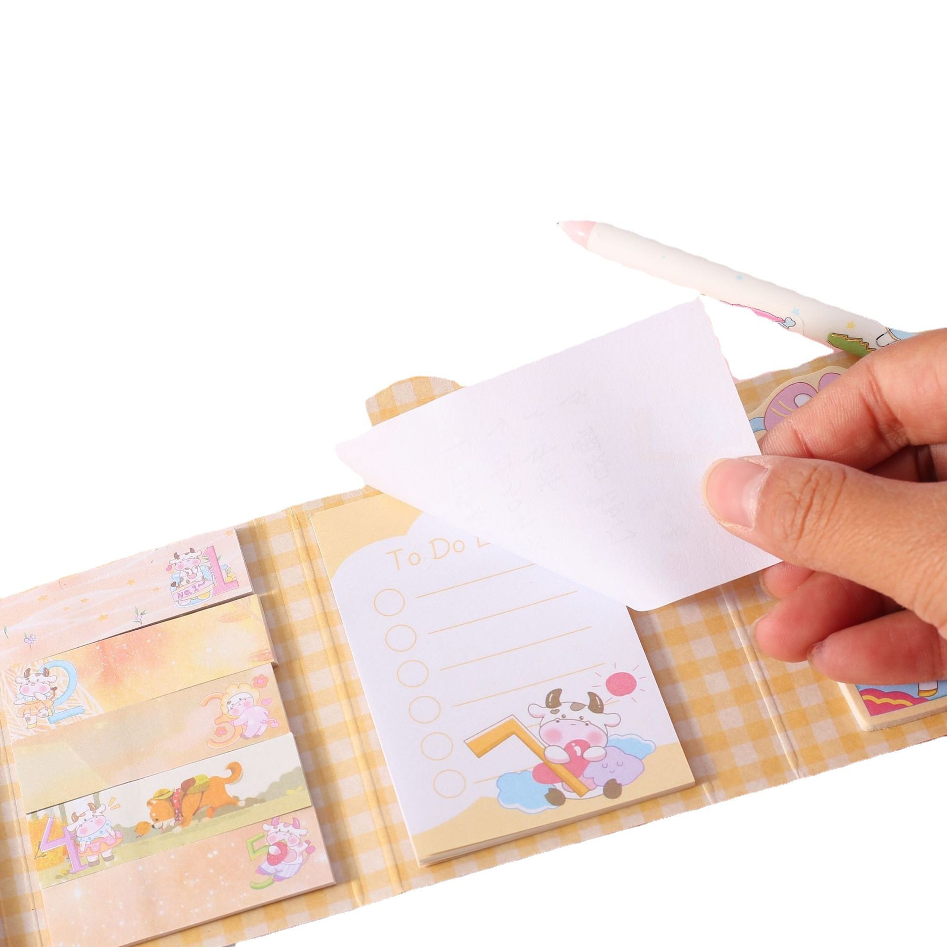 custom memo pads Folding Portable Pink Cartoon Character sticky notes Alien Notepad