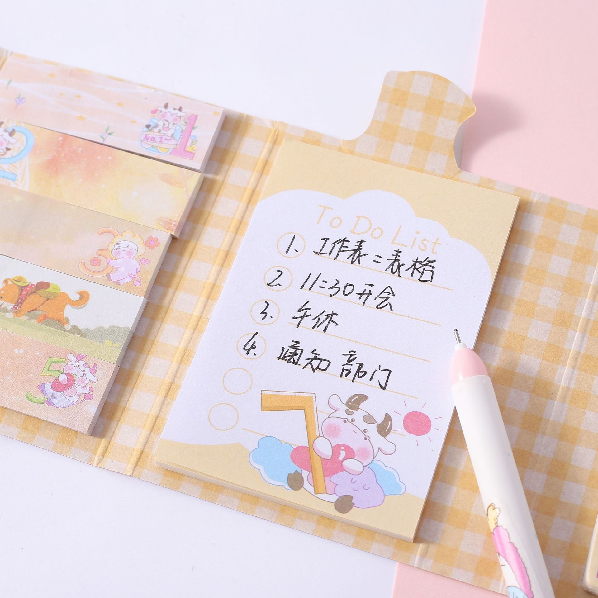custom memo pads Folding Portable Pink Cartoon Character sticky notes Alien Notepad