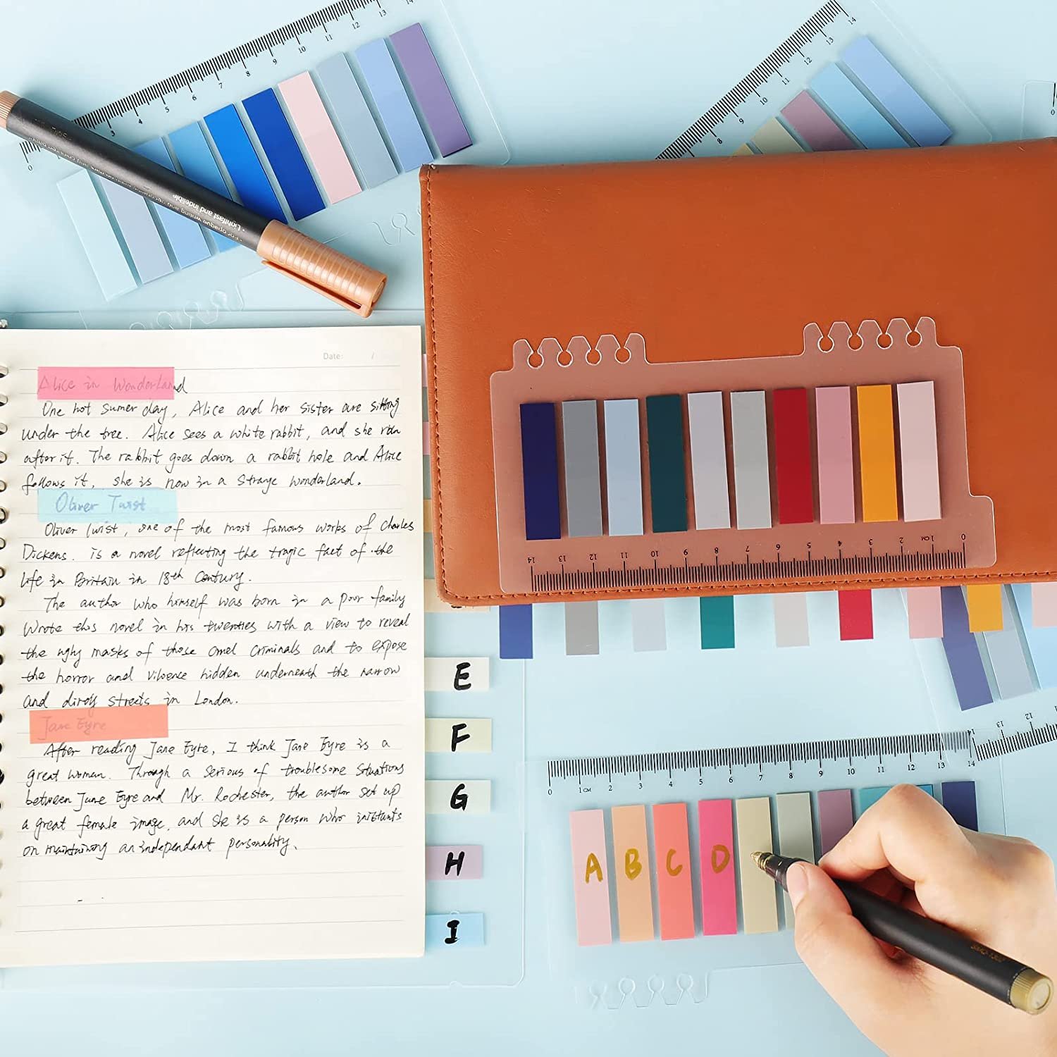 1200pcs Morandi sticky notes, book tabs for annotating, page markers, transparent 60 color index sticker