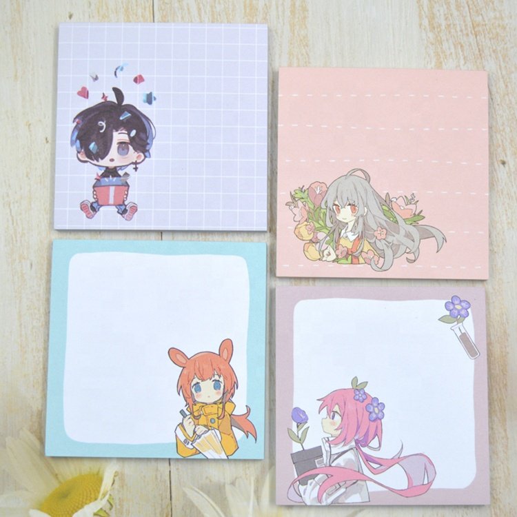 Manufacturer Customized Small Sticky Notes Mini Cartoon Fun Stickers Cute Kawaii Style Convenient Memopad Sticky Note