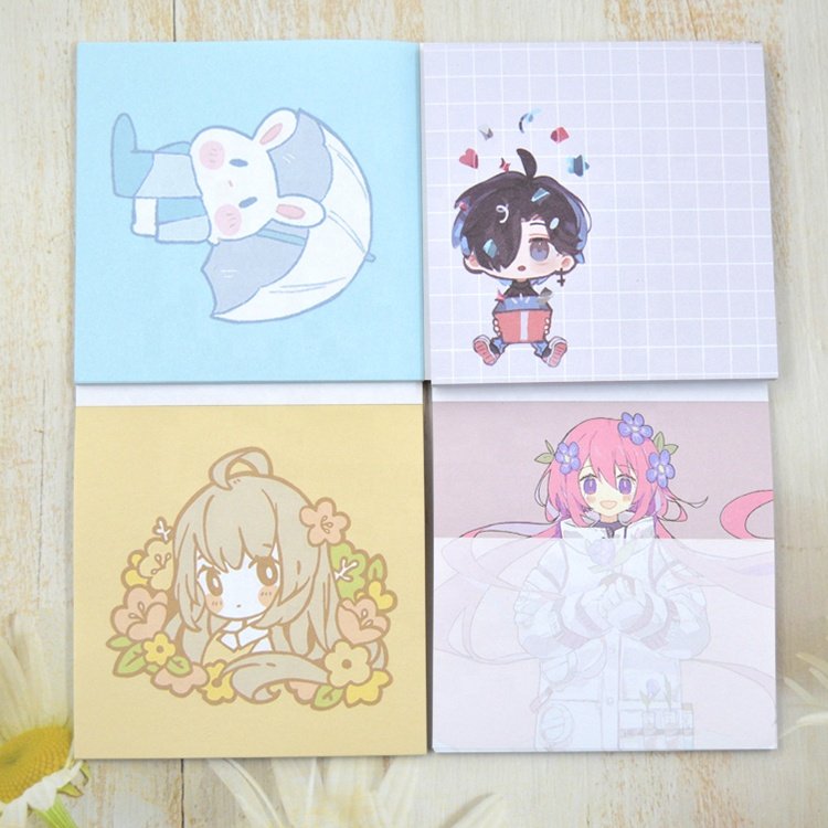 Manufacturer Customized Small Sticky Notes Mini Cartoon Fun Stickers Cute Kawaii Style Convenient Memopad Sticky Note