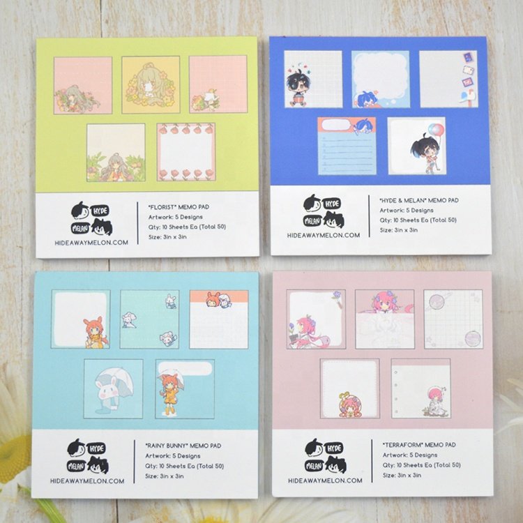 Manufacturer Customized Small Sticky Notes Mini Cartoon Fun Stickers Cute Kawaii Style Convenient Memopad Sticky Note