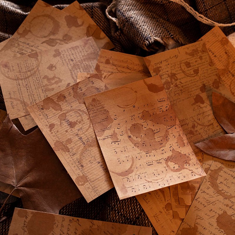 30 Pieces/Pack Memo Paper Pad Sample Data Coffee Impression Series Coffee Stain Theme Journal Decoration Sample Data
