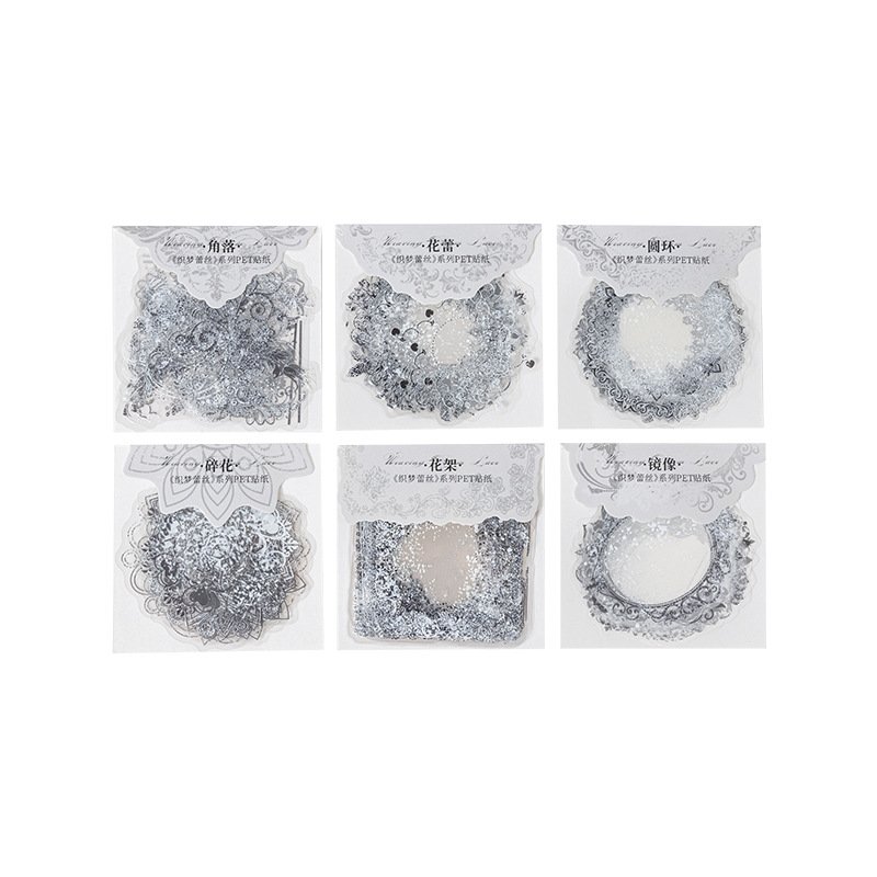 Girls PET Stickers scrapbook paper Weaving Dream Lace material stickers 20 pcs scrapbook stickers scrapbooking supplies