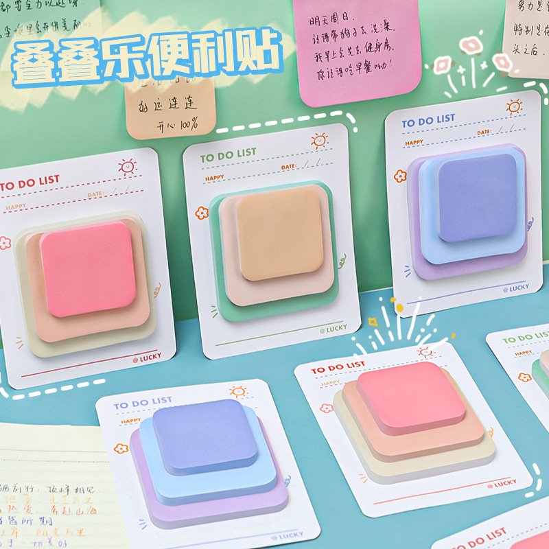 Jenga color high appearance level ins Wind Note paper Student message N times pastable note pad