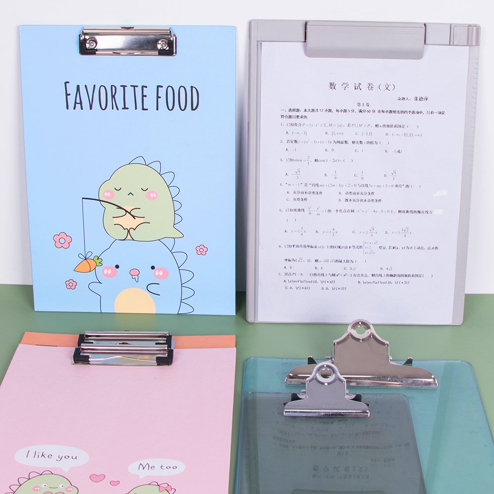 SUNSHING A4 File Folder Clipboard Writing Pad Memo Clip Double Board Paper Clips Test Paper Organizer Foldable Document Holder