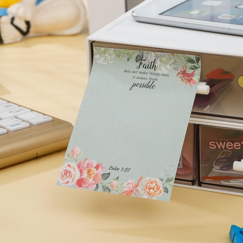 Sticky note Message note Flower theme Fluorescent paper Notepad self-adhesive Decorative sticker customizable