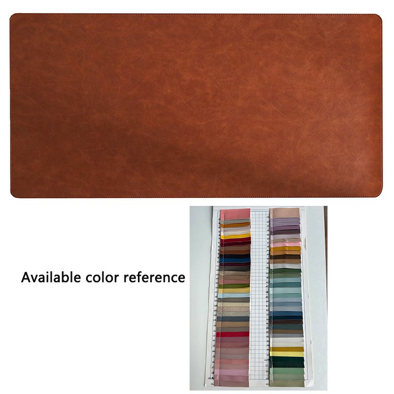 Unique Desk Protection Gift Customized Computer Mat Luxury PU Leather Laptop Pad Premium Orange Leather Desk Mat Custom