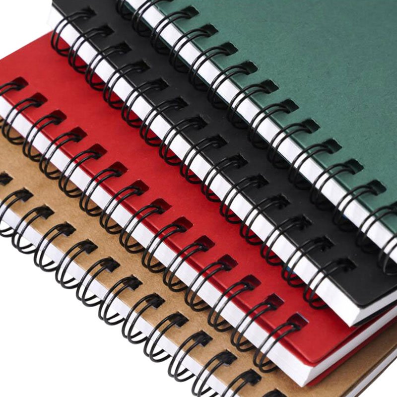 BECOL Hot Sale Eco Friendly Kraft Paper Spiral Note Book Portable Memo Pad Customized Journal Notebook with Sticky Notes
