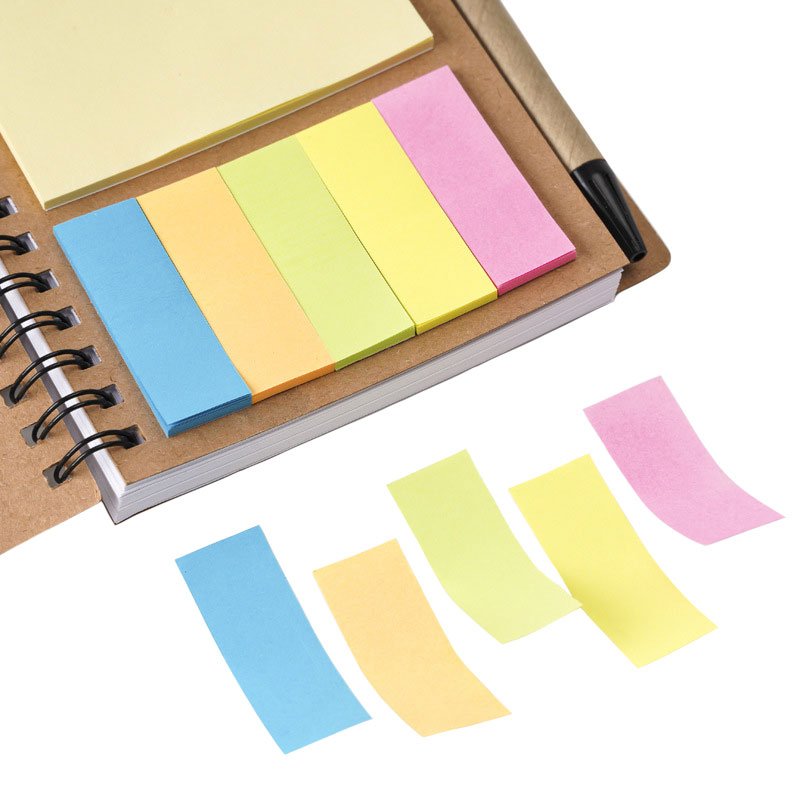 BECOL Hot Sale Eco Friendly Kraft Paper Spiral Note Book Portable Memo Pad Customized Journal Notebook with Sticky Notes