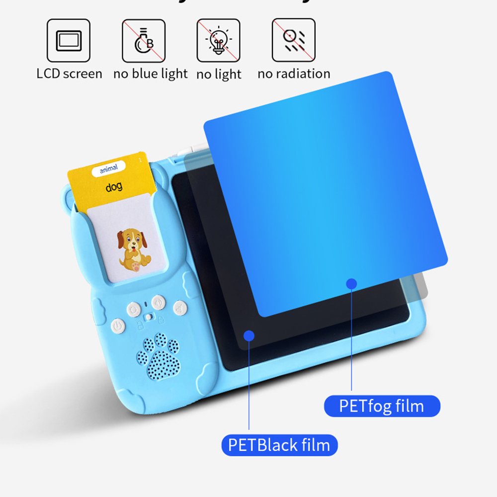 2-7 Year Old Flash Card Writing Board Kid 224 Sight Word Lcd Drawing Tablet Educational Toy For Boy Girl Talking Memo Pads