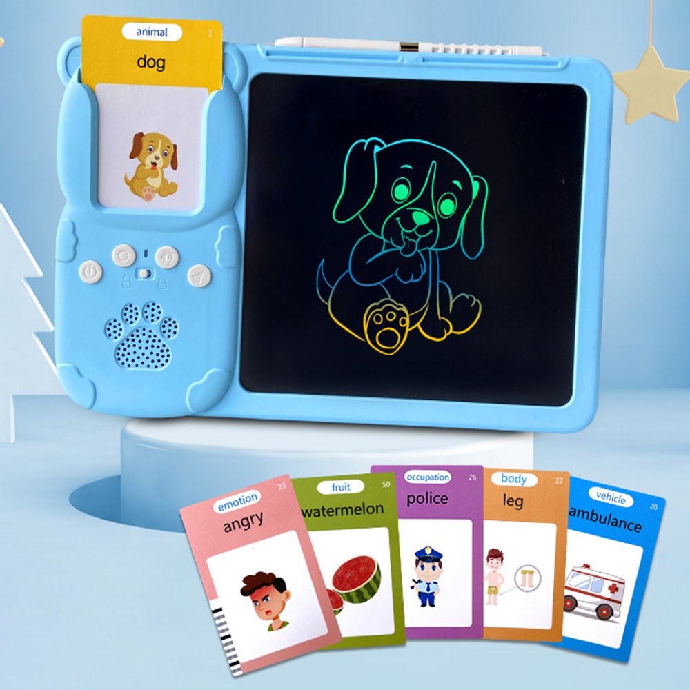 2-7 Year Old Flash Card Writing Board Kid 224 Sight Word Lcd Drawing Tablet Educational Toy For Boy Girl Talking Memo Pads