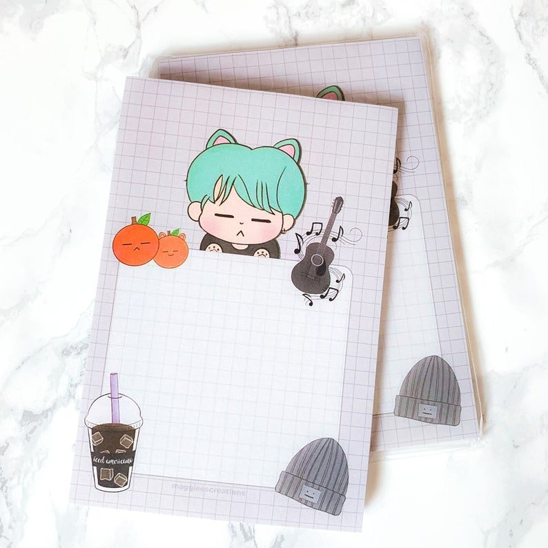 Low MOQ custom printed hot stamping a6 border tear off memo pad sticky note set