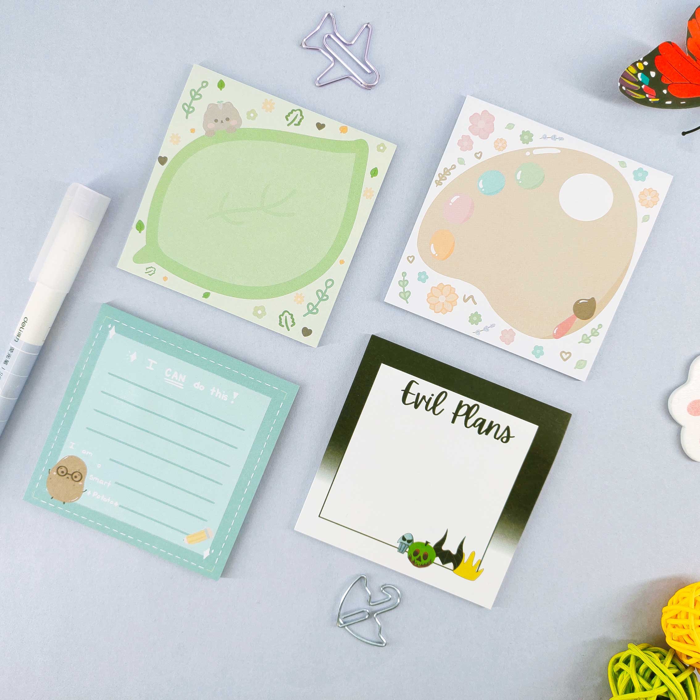 Low MOQ custom printed hot stamping a6 border tear off memo pad sticky note set