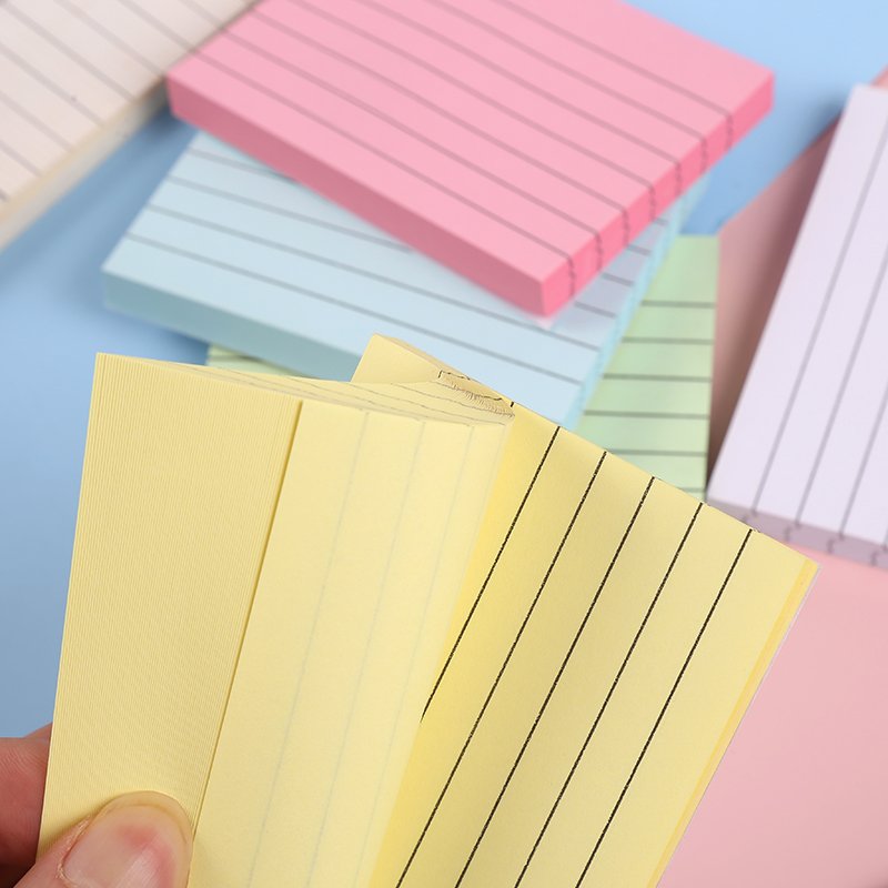 3*4inch Wholesale Stationery Custom Pastel color Note Pad School colorful stripe Memo Pad Office Sticky Notes