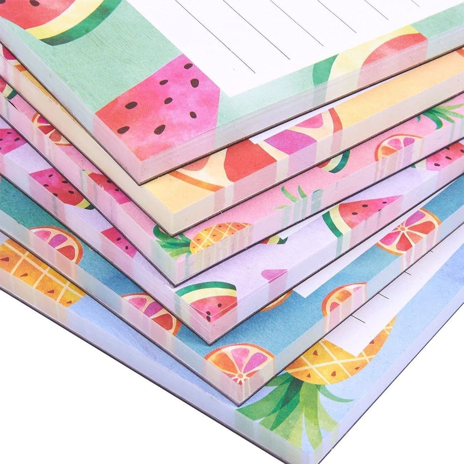 Custom Printed Floral Design Tear Off Memo Pad Magnetic Weekly Meal Planner Notepads for Fridge