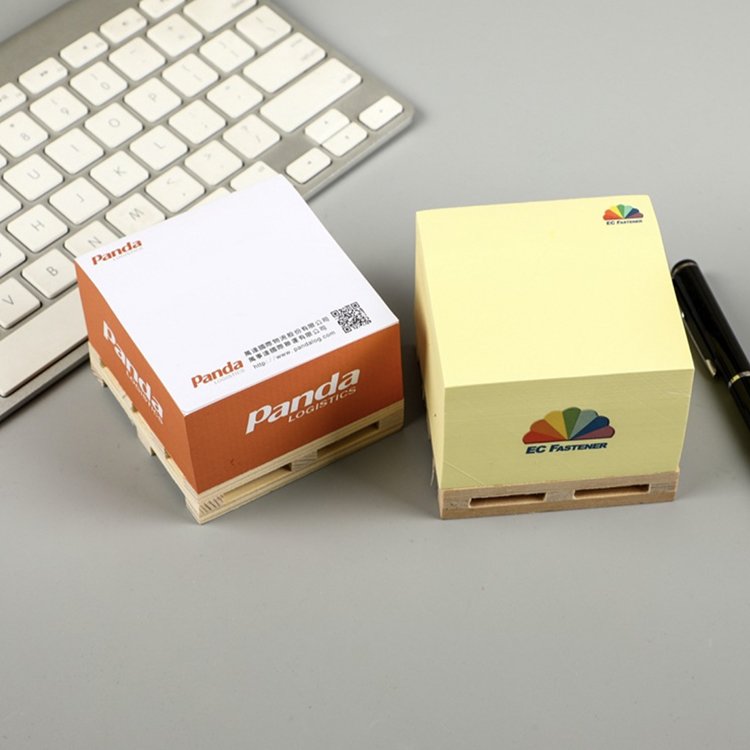 Custom Stationery Small Pallet Sticky Note Cube Promotional Notepad Blocks Wooden Pallet Paper pad Custom memo Sticky Note