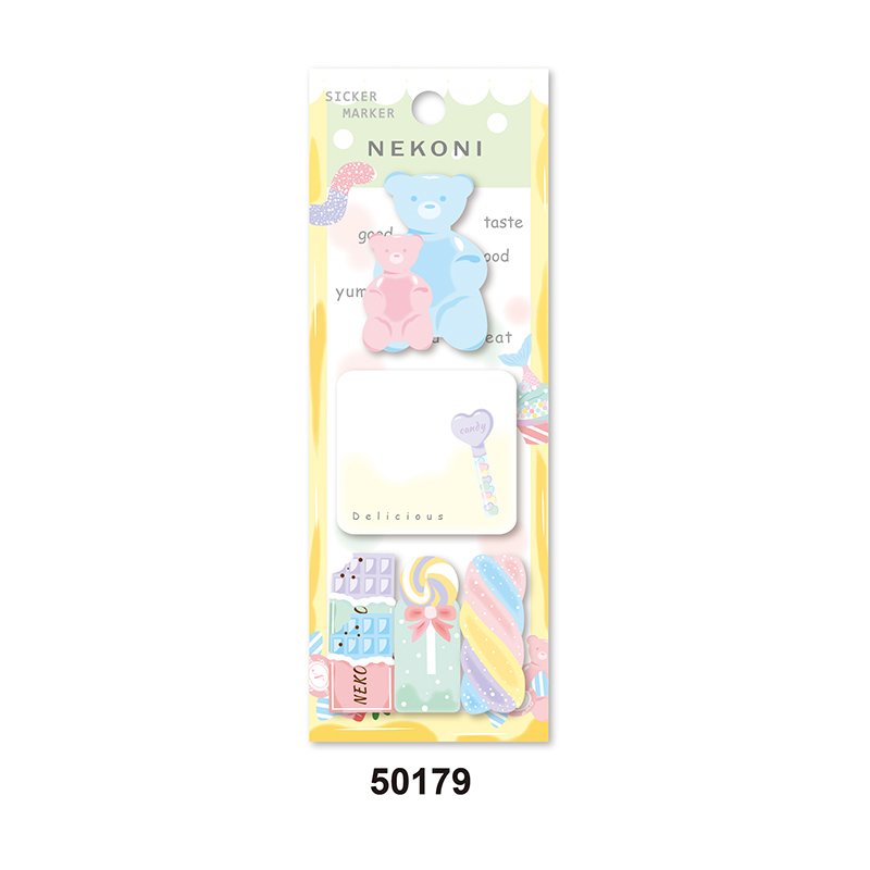Nekoni Pearlescent Laser Self-Stic Note Pads Memo Notes kawaii Food Image for Original Aesthetic Cute Memo Pads