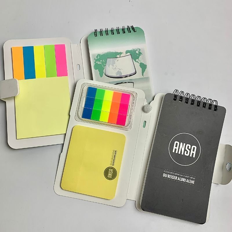 Customizable Business Notebooks Spiral Lined Notepad Set And Sticky Notes