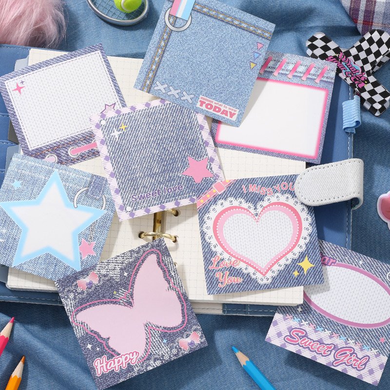 Simno 50 Sheets Cute Memo Pad Colored Non-Sticky Notes Kawaii Office Desk Supplies Aesthetic Paper Message Pads