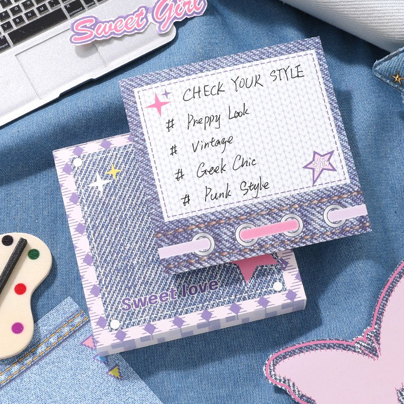 Simno 50 Sheets Cute Memo Pad Colored Non-Sticky Notes Kawaii Office Desk Supplies Aesthetic Paper Message Pads