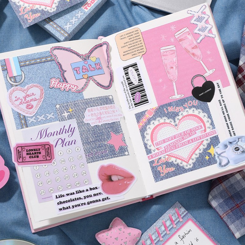 Simno 50 Sheets Cute Memo Pad Colored Non-Sticky Notes Kawaii Office Desk Supplies Aesthetic Paper Message Pads