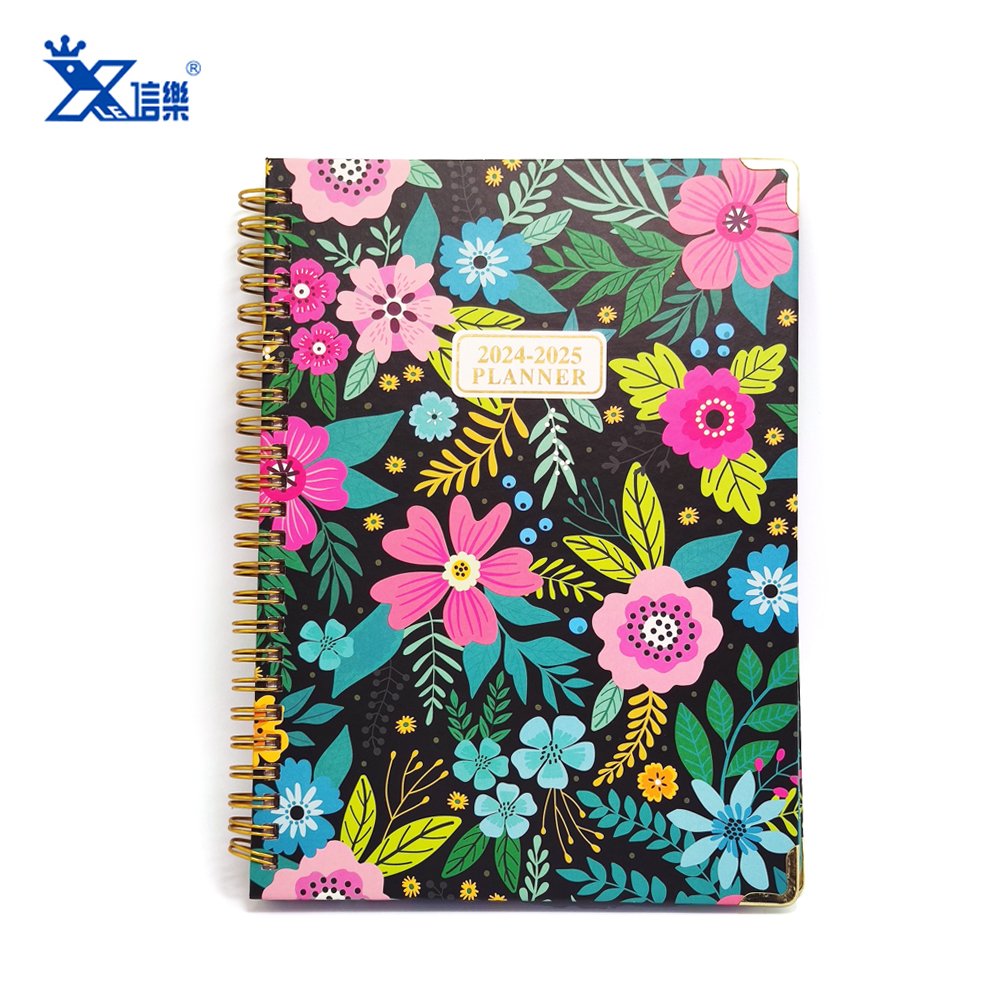 Hot Bulk Sales A5 Paper Event Planner Hardcover Notebook 71 Sheets Double Coil Spiral School Notebooks Wholesale With Bookmark